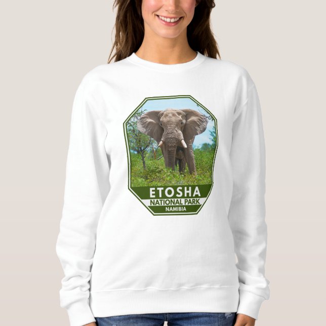 Etosha Nationalpark Namibia Elephant Watercolor Sweatshirt (Vorderseite)