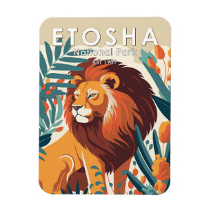 Etosha Nationalpark Namibia Vintag Magnet