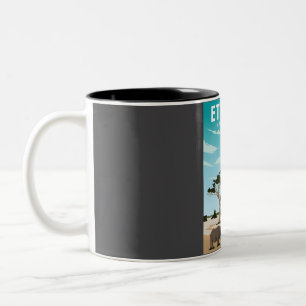 Etosha Nationalpark Reisen Plakat Kunstdruckerei Zweifarbige Tasse