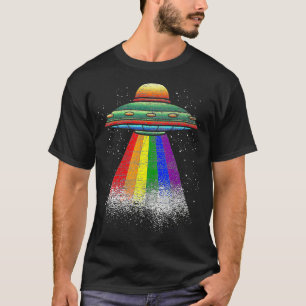 Etraterrestriale Regenbogenflagge UFO LGBT Pride S T-Shirt