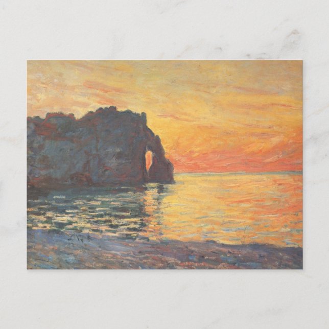 Etretat, Cliff of d'Aval, Sunset - Claude Monet Postkarte (Vorderseite)
