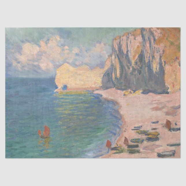 Étretat: Strand und Falaise von Claude Monet Seidenpapier (Vorderseite)