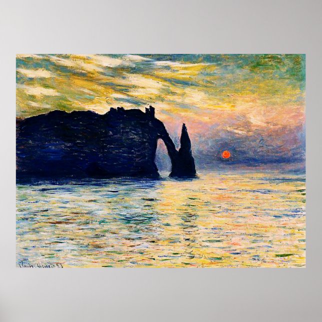 Etretat, Sunset,1883 Poster (Vorne)