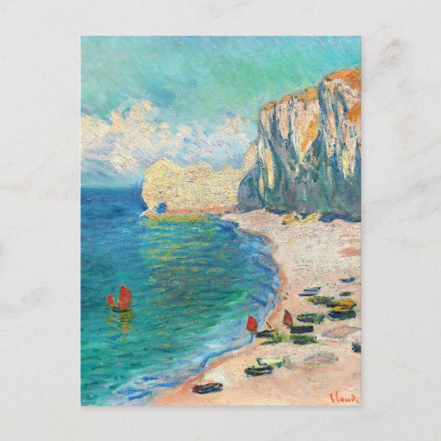 Étretat, The Beach by Claude Monet Postcard Postkarte (Vorderseite)