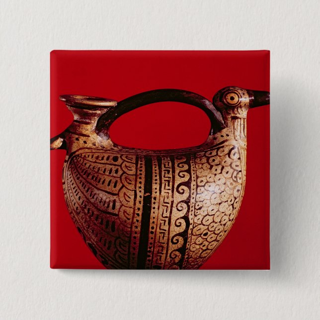 Etruscan askos in Form einer Ente Button (Vorderseite)
