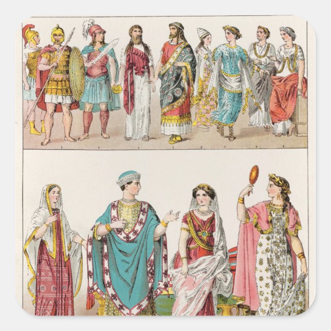Etruskanisches Kleid Quadratischer Aufkleber (Vorderseite)
