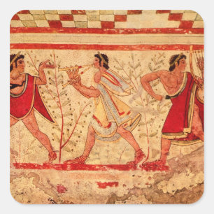 Etruskische Musiker Quadratischer Aufkleber