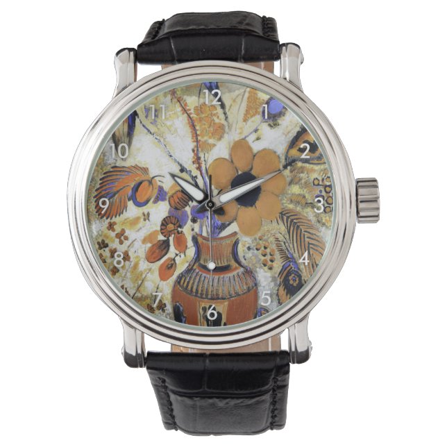 Etruskische Vase mit Blume, Redon Armbanduhr (Vorderseite)