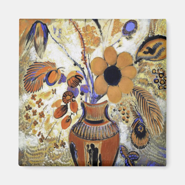 Etruskische Vase mit Blume, Redon Magnet (Vorne)