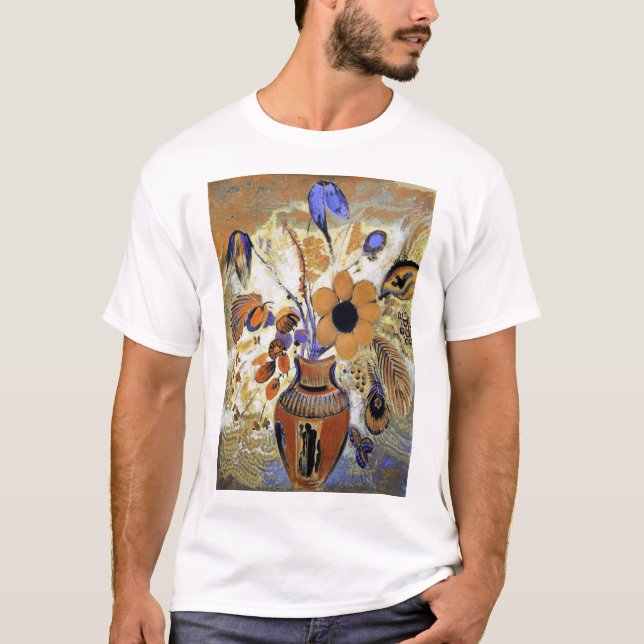 Etruskische Vase mit Blume, Redon T-Shirt (Vorderseite)