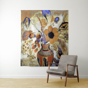 Etruskische Vase mit Blume, Redon Wandteppich