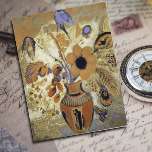 Etruskische Vase mit Blume von Odilon Redon Postkarte