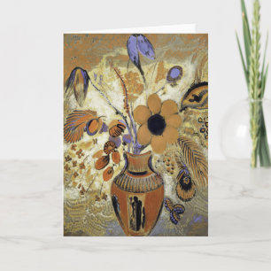 Etruskische Vase mit Blumen von Odilon Redon Karte