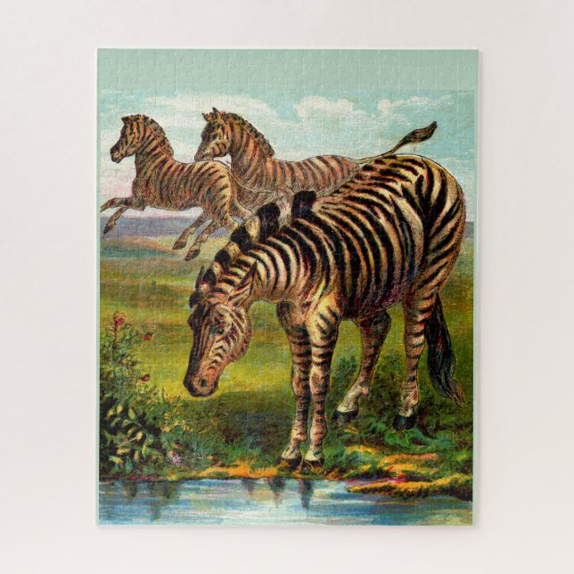 etwa 1900 Zebras-Druck Puzzle (Vertikal)