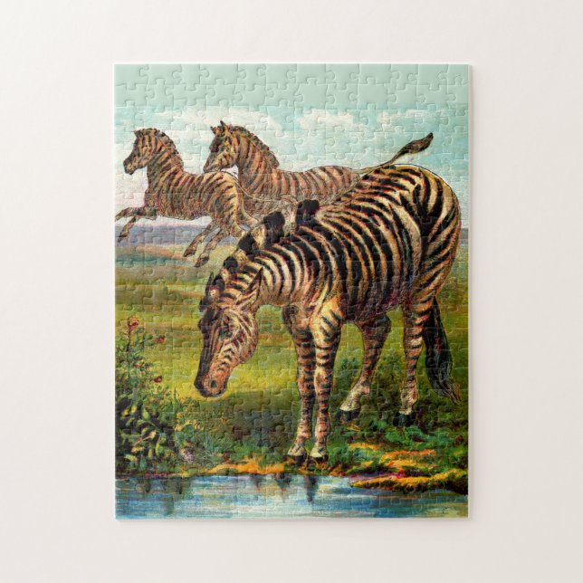 etwa 1900 Zebras-Druck Puzzle (Vertikal)