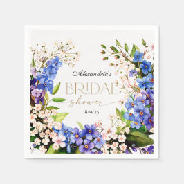 Etwas Blau: Baby's Breath & Flax Brautparty Serviette