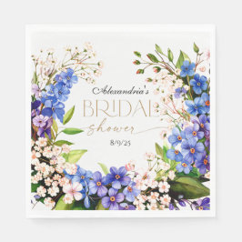 Etwas Blau: Baby's Breath & Flax Brautparty Serviette