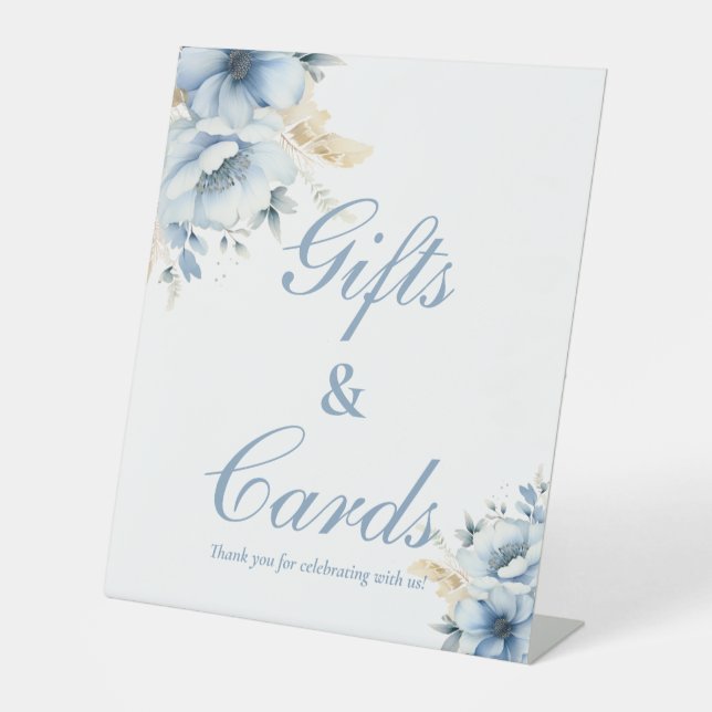 Etwas Blau Bevor ich Blauer Geschenk und Kartenzei Sockelschild (Vorderseite)