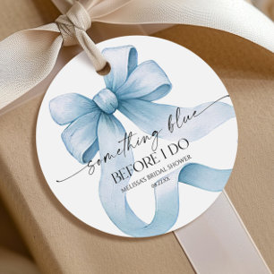 Etwas Blau bevor ich Blue Bow Brautparty mache Geschenkanhänger