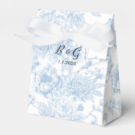 Etwas Blau, bevor ich Blue Floral Toile Geschenkschachtel