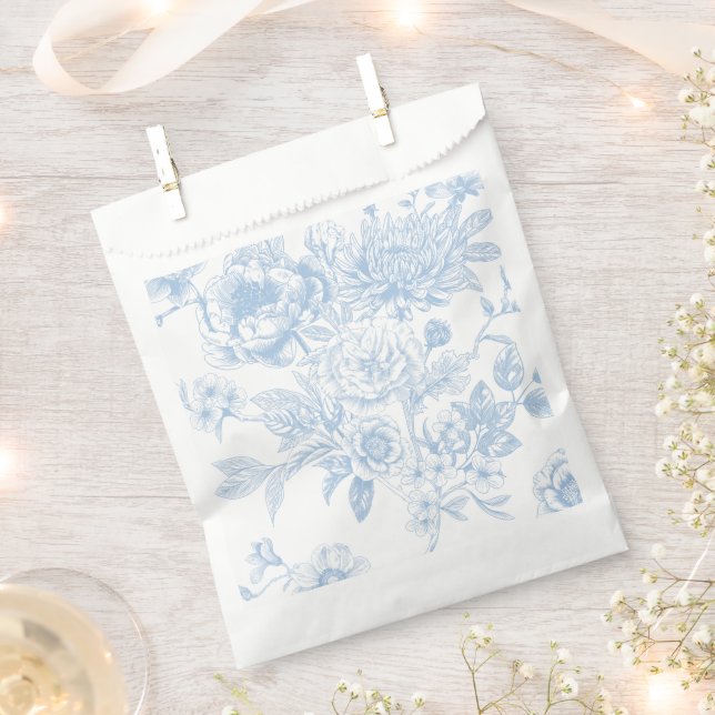 Etwas Blau, bevor ich Blue Floral Toile Geschenktütchen (Ausgeschnitten)