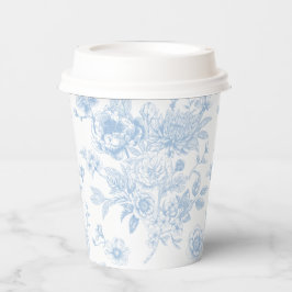 Etwas Blau, bevor ich Blue Floral Toile Pappbecher