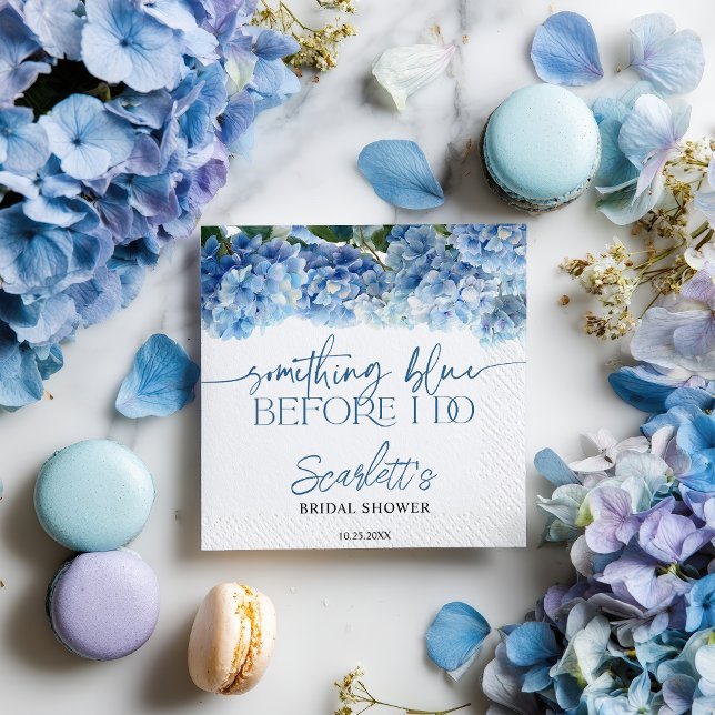 Etwas Blau bevor ich Blue Hydrangea Bridal Serviette (Something Blue Before I Do Blue Hydrangea Bridal Napkins)