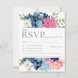 Etwas Blau bevor ich blühende Hochzeit mache RSVP Karte