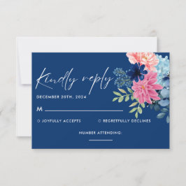 Etwas Blau bevor ich blühende Hochzeit mache RSVP Karte