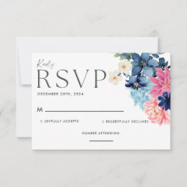 Etwas Blau bevor ich blühende Hochzeit mache RSVP Karte