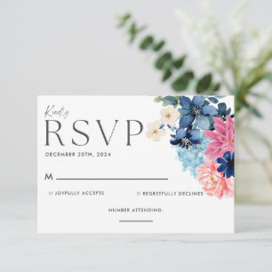 Etwas Blau bevor ich blühende Hochzeit mache RSVP Karte