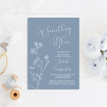 Etwas Blau, bevor ich Brautparty-Einladung Einladung<br><div class="desc">Etwas Blau bevor ich Dusty Blue Aquarell Blumendusche Einladung</div>