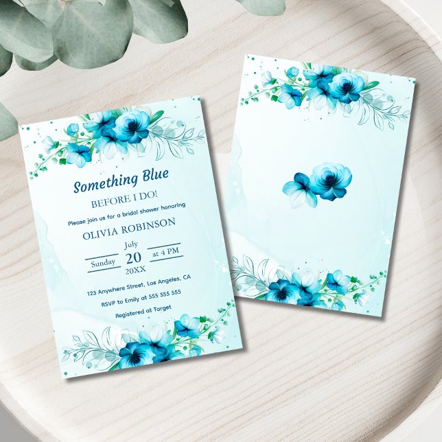 Etwas Blau, bevor ich Brautparty mache Einladung (Something Blue Before I Do Bridal Shower Invitation )