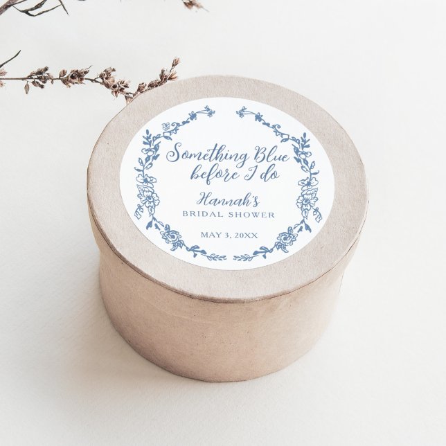 Etwas Blau, bevor ich Brautparty mache Runder Aufkleber (Von Creator hochgeladen)