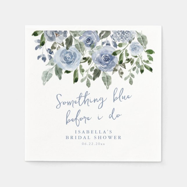 Etwas Blau bevor ich Brautparty Servietten mache (Vorderseite)