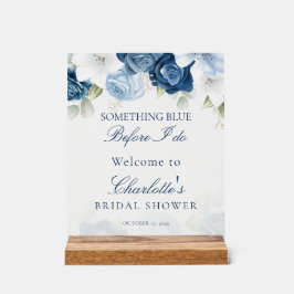 Etwas Blau, bevor ich Brautparty tun Willkommen Acrylschild