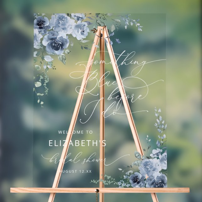 Etwas Blau, bevor ich Brautparty tun Willkommen Acrylschild (Neutral)