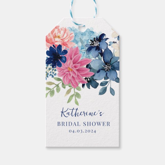 Etwas Blau, bevor ich Brautparty zu Gunsten Geschenkanhänger (Vorderseite)