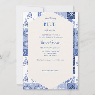 Etwas Blau bevor ich Bridal Einladung zu tun