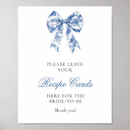 Etwas Blau, bevor ich Bridal Rezept Card tun Poster