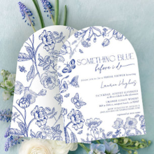 Etwas Blau, bevor ich florales Brautparty in Einladung