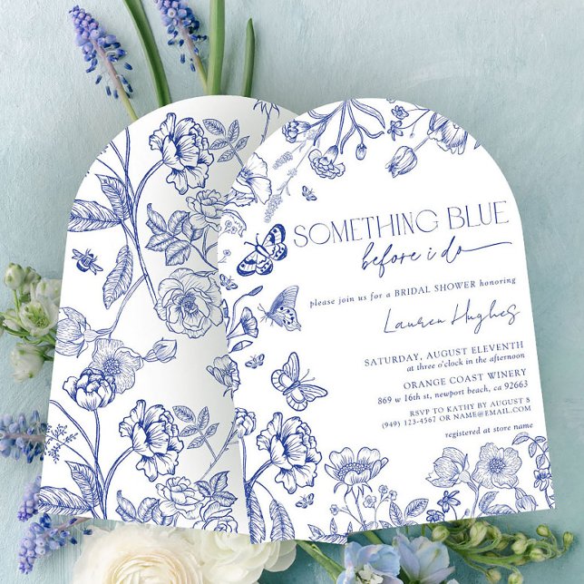 Etwas Blau, bevor ich florales Brautparty in Einladung (Von Creator hochgeladen)