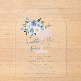 Etwas Blau, bevor ich florales Brautparty mache Acryleinladungen