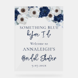 Etwas Blau, bevor ich florales Brautparty mache Acrylschild
