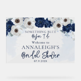 Etwas Blau, bevor ich florales Brautparty mache Acrylschild