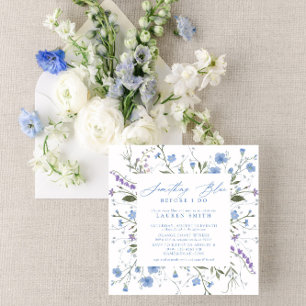 Etwas Blau, bevor ich florales Brautparty mache Einladung
