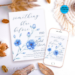 Etwas Blau, bevor ich florales Brautparty mache Einladung