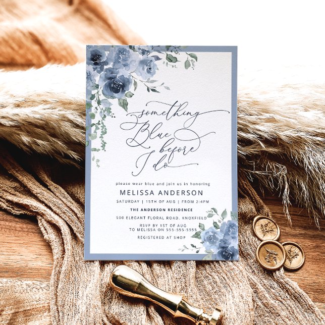 Etwas Blau, bevor ich florales Brautparty mache Einladung (Von Creator hochgeladen)