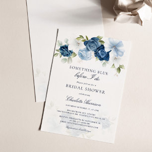 Etwas Blau, bevor ich florales Brautparty mache Einladung