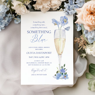 Etwas Blau, bevor ich florales Brautparty mache Einladung